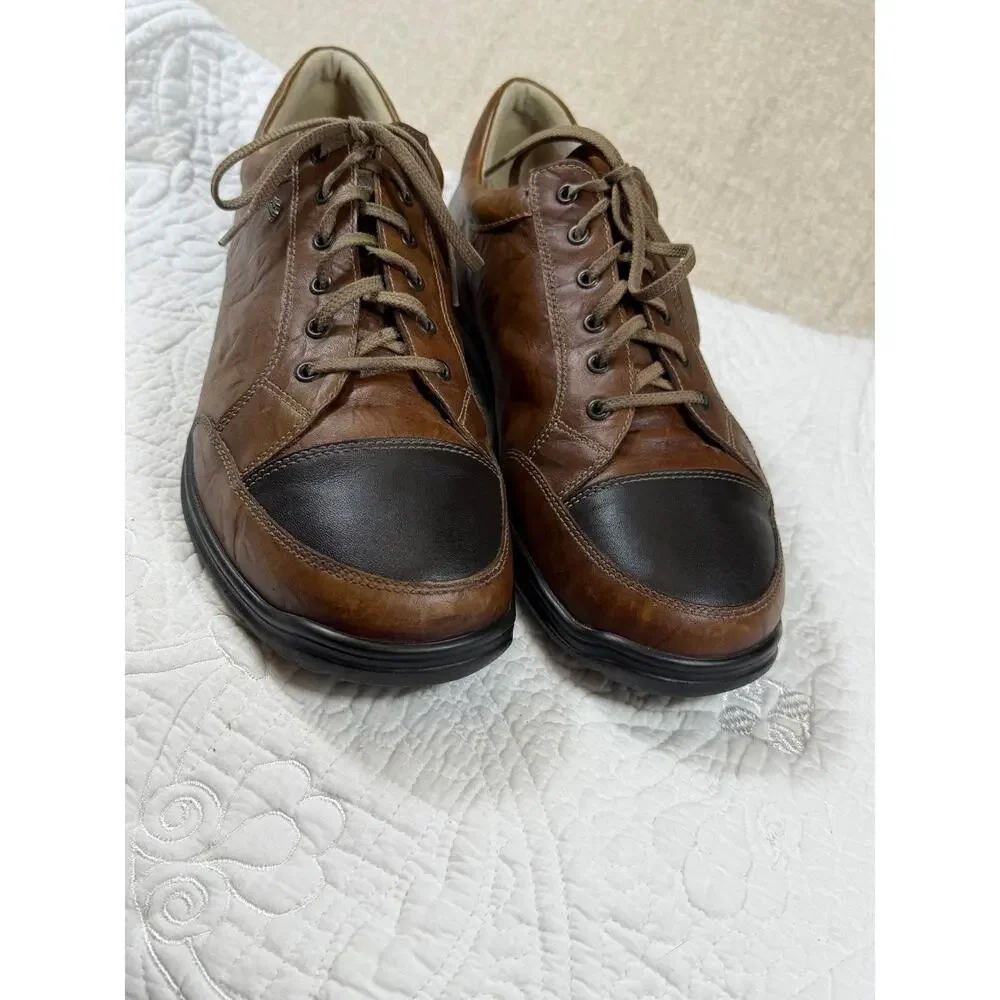 Finn Comfort Men's Brown 12 Alamo Leather Lace Up Comfort Walking Shoes Style